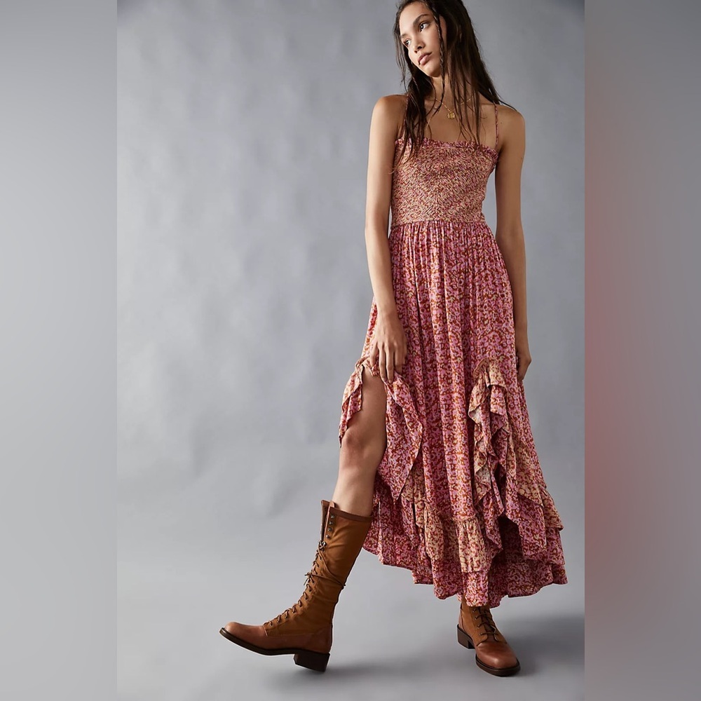 Free People One I Love Floral Maxi Dress in Carmel Combo Festival